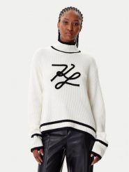 KARL LAGERFELD Golf A4W18051 Biały Regular Fit. Białe swetry KARL LAGERFELD, l, bez wzorów, z syntetyku, bez ramiączek. Za 899.99 zł.