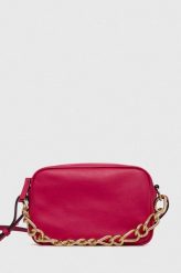 Red Valentino torebka skórzana kolor różowy. Czerwone listonoszki Red Valentino, bez wzorów, na ramię, bez dodatków. Za 2,249.90 zł.