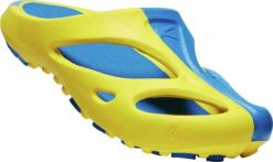 Klapki damskie Keen Shanti Yellow/Blue. Niebieskie klapki 909, bez wzorów, bez obcasa, bez zapięcia. Za 287.99 zł.