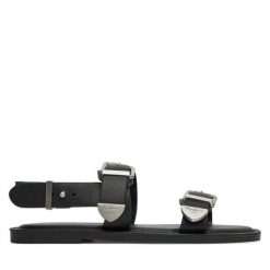 Sandały Pepe Jeans. Czarne sandały Pepe Jeans, bez wzorów, z jeansu, bez obcasa, na płaskiej podeszwie, bez zapięcia. Za 259.99 zł.