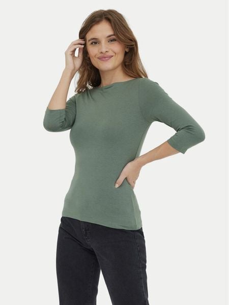 Vero Moda Bluzka Panda 10274133 Zielony Regular Fit. Zielone bluzki Vero Moda, s, bez wzorów, z bawełny, bez kołnierzyka, bez ramiączek. Za 89.99 zł.