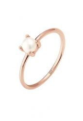 Elli Damski soliter z perłą hodowlana słodkowodną w srebrze próby 925 Sterling Silver Pierścionki 1 ct. Szare pierścionki Elli, z perłą, srebrne. Za 203.99 zł.