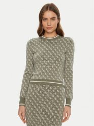 Guess Sweter W4BR21 Z37K0 Zielony Regular Fit. Zielone bluzki Guess, s, z aplikacjami, z syntetyku, bez ramiączek. Za 259.99 zł.