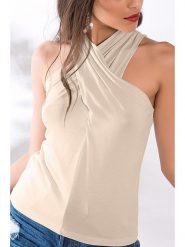 Milan Kiss Top w kolorze beżowym rozmiar: XL. Brązowe topy Milan Kiss, xl, bez wzorów, bez kołnierzyka, bez ramiączek. Za 48.50 zł.