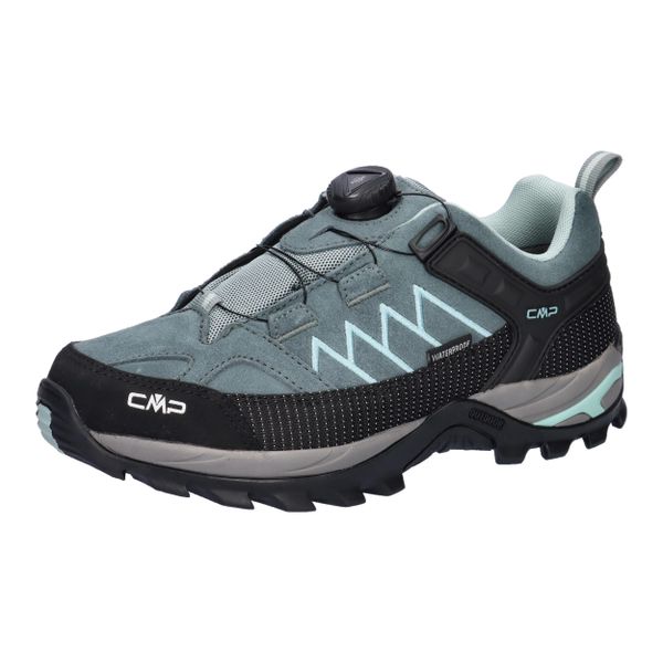 Damskie buty trekkingowe CMP Rigel Fitgo WP Low. Zielone trekkingi CMP, bez wzorów, z gumy, bez zapięcia, trekkingowe. Za 469.99 zł.