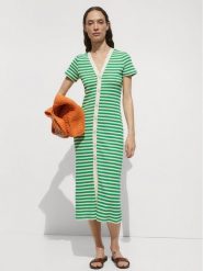Mango Sukienka dzianinowa Tuni 77010367 Zielony Slim Fit. Zielone sukienki Mango, xs, bez wzorów, z dzianiny, bez kołnierzyka, bez ramiączek. Za 69.99 zł.