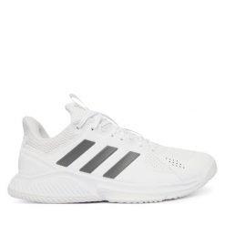 Buty halowe adidas. Białe buty sportowe lifestyle adidas, bez wzorów, bez zapięcia. Za 329.99 zł.