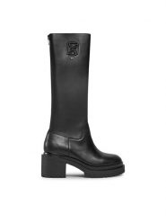 DKNY Kozaki Paloma Logo K3324785 Czarny. Czarne kozaki DKNY, bez wzorów, ze skóry, bez obcasa, na słupku, bez zapięcia. Za 1,429.00 zł.
