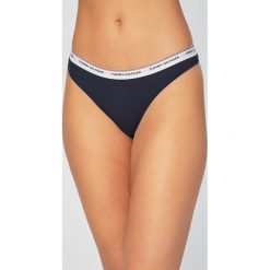 Tommy Hilfiger - Stringi (3-pack). Niebieskie stringi Tommy Hilfiger, bez wzorów, z bawełny. W wyprzedaży za 129.90 zł.