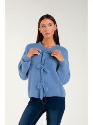 Tamba Kardigan w kolorze błękitnym rozmiar: 36/38. Niebieskie swetry Tamba, bez wzorów, z wełny, bez ramiączek. Za 158.10 zł.