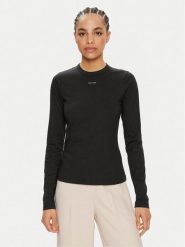 Calvin Klein Bluzka Nano Logo K20K207572 Czarny Regular Fit. Czarne bluzki Calvin Klein, s, bez wzorów, z bawełny, bez kołnierzyka, bez ramiączek. Za 139.99 zł.