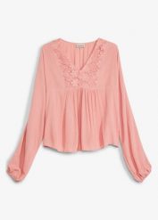Bluzka w stylu tuniki z delikatnej wiskozy. Czerwone tuniki bonprix, bez wzorów, z wiskozy, eleganckie, bez kołnierzyka, bez ramiączek. Za 114.99 zł.