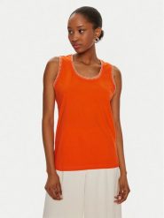 United Colors Of Benetton Bluzka 34G7DH00W Pomarańczowy Regular Fit. Brązowe bluzki United Colors Of Benetton, xs, bez wzorów, z bawełny, bez kołnierzyka, bez ramiączek. Za 79.99 zł.