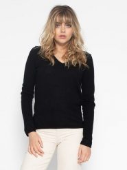 Perfect Cashmere Kaszmirowy sweter "Shannon" w kolorze czarnym rozmiar: M. Czarne swetry Perfect Cashmere, m, bez wzorów, z kaszmiru, bez ramiączek. Za 304.99 zł.