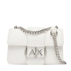 Torebka Armani Exchange. Białe kopertówki Armani Exchange, bez wzorów, wizytowe, bez dodatków. Za 629.99 zł.