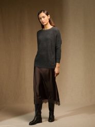 Perfect Cashmere Kaszmirowy sweter "Liv" w kolorze antracytowym rozmiar: L. Czarne swetry Perfect Cashmere, l, bez wzorów, z kaszmiru, bez ramiączek. Za 434.99 zł.