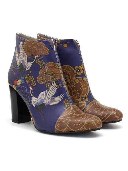 Goby Botki w kolorze brązowo-niebieskim rozmiar: 39. Brązowe botki Goby, bez wzorów, z materiału, eleganckie, bez obcasa, bez zapięcia. Za 355.78 zł.