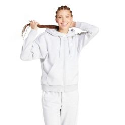 Damska bluza z kapturem full zip adidas. Białe bluzy z kapturem adidas, l, bez wzorów, z dzianiny, z kapturem. Za 241.50 zł.