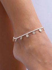 Luja Bijoux Pozłacana bransoletka z elementami ozdobnymi na kostkę rozmiar: onesize. Żółte bransoletki Luja Bijoux, pozłacane. Za 48.28 zł.