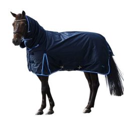 Outdoor horse blanket Horze Glasgow 150 g. Niebieskie kombinezony HORZE, bez wzorów, z tkaniny, bez kołnierzyka, bez ramiączek. Za 402.90 zł.