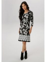 Aniston Sukienka w kolorze czarno-białym rozmiar: 42. Czarne sukienki Aniston, bez wzorów, bez kołnierzyka, bez ramiączek, midi. Za 73.93 zł.
