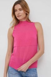 Sisley sweter damski kolor różowy lekki. Czerwone swetry Sisley, m, bez wzorów, z dzianiny, bez ramiączek. Za 229.99 zł.