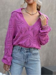 Milan Kiss Sweter w kolorze fioletowym rozmiar: L. Różowe swetry Milan Kiss, l, bez wzorów, bez ramiączek. Za 120.45 zł.
