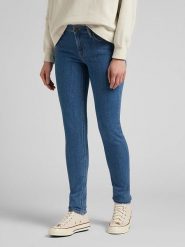 Lee Dżinsy "Scarlett" - Skinny fit - w kolorze niebieskim rozmiar: W25/L33. Niebieskie jeansy Lee, l, z aplikacjami, z bawełny, klasyczne, z podwyższonym stanem. Za 208.45 zł.