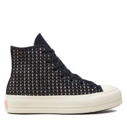 Trampki Converse. Czarne trampki Converse, bez wzorów, retro, bez zapięcia. Za 449.99 zł.