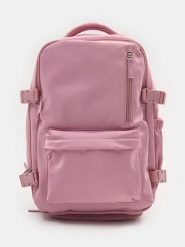 Podróżny nylonowy plecak - różowy. Czerwone plecaki Sinsay, bez wzorów, z nylonu, bez dodatków. Za 89.99 zł.
