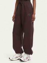 Reebok Spodnie dresowe Iza RK25687CCW Brązowy ciemny Regular Fit. Brązowe spodnie dresowe Reebok, bez wzorów, z bawełny. Za 199.99 zł.