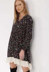 Czarna Sukienka Ferethe. Czarne sukienki Born2be, na co dzień, m, z aplikacjami, boho, bez kołnierzyka, bez ramiączek, mini, rozkloszowane. W wyprzedaży za 55.99 zł.