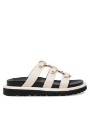 Badura Klapki WFA2591-1Z Biały. Białe klapki Badura, bez wzorów, ze skóry, bez obcasa, bez zapięcia. Za 229.99 zł.