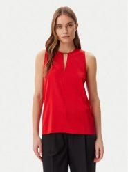 Calvin Klein Top K20K208190 Czerwony Regular Fit. Czerwone topy Calvin Klein, bez wzorów, z syntetyku, bez kołnierzyka, bez ramiączek. Za 199.99 zł.