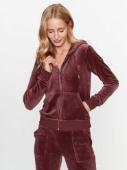 Juicy Couture Bluza Robertson JCAP176 Bordowy Slim Fit. Czerwone bluzy Juicy Couture, xxs, bez wzorów, z syntetyku, bez ramiączek, bez kaptura. Za 129.99 zł.