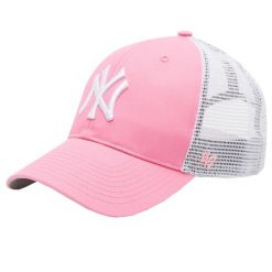 Czapka z daszkiem damska MLB New York Yankees Branson Cap. Czerwone czapki z daszkiem 47 Brand, bez wzorów, z bawełny, sportowe. Za 99.99 zł.