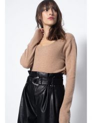 AUTHENTIC CASHMERE Kaszmirowy sweter "Lanfon" w kolorze beżowym rozmiar: M. Brązowe swetry AUTHENTIC CASHMERE, m, bez wzorów, z kaszmiru, bez ramiączek. Za 264.15 zł.