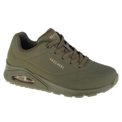 Buty do chodzenia damskie, Skechers Uno-Stand on Air. Zielone buty treningowe Skechers, bez wzorów, z materiału, przed kostkę, bez zapięcia, trekkingowe. Za 279.99 zł.