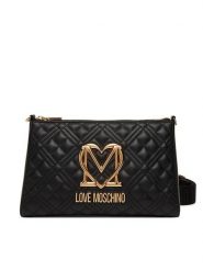 LOVE MOSCHINO Torebka JC4300PP0MK1200A Czarny. Czarne listonoszki Love Moschino, bez wzorów, ze skóry, bez dodatków. Za 639.99 zł.