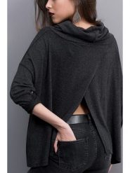 Milan Kiss Bluzka w kolorze antracytowym rozmiar: M. Czarne bluzki Milan Kiss, m, bez wzorów, bez kołnierzyka, bez ramiączek. Za 60.99 zł.