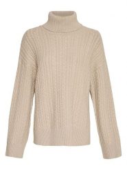 MOSS COPENHAGEN Golf "Amari" w kolorze beżowym rozmiar: L/XL. Brązowe swetry Moss Copenhagen, l, bez wzorów, ze splotem, bez ramiączek. Za 167.28 zł.