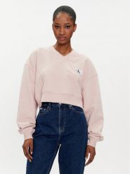 Calvin Klein Jeans Bluza J20J223359 Różowy Relaxed Fit. Czerwone bluzy Calvin Klein Jeans, l, bez wzorów, z bawełny, bez ramiączek, bez kaptura. Za 299.99 zł.