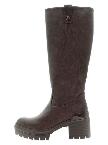 U.S. Polo Assn. Kozaki w kolorze brązowym rozmiar: 38. Brązowe kozaki U.S. Polo Assn., na zimę, bez wzorów, bez obcasa, bez zapięcia. Za 260.99 zł.