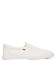 Tommy Hilfiger Tenisówki Th Low Profile Slip On FW0FW09103 Biały. Białe trampki Tommy Hilfiger, bez wzorów, z materiału, bez zapięcia. Za 289.99 zł.