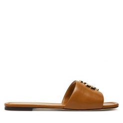 Klapki Tory Burch. Brązowe klapki Tory Burch, bez wzorów, bez obcasa, bez zapięcia. Za 1,049.00 zł.
