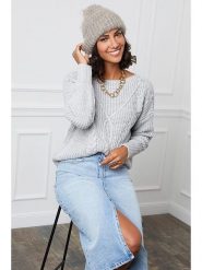 L'armoire de Suzette Sweter w kolorze szarym rozmiar: 38/40. Szare swetry L'armoire de Suzette, l, bez wzorów, ze splotem, klasyczne, bez ramiączek. Za 148.96 zł.