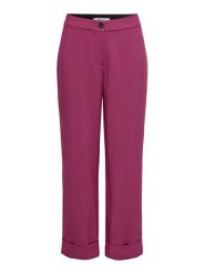 ONLY Spodnie materiałowe Casey 15338822 Fioletowy Cropped Fit. Fioletowe spodnie materiałowe ONLY, bez wzorów, z materiału. Za 109.99 zł.