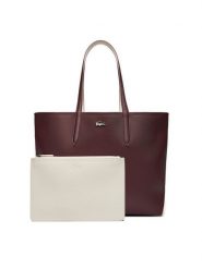 Lacoste Torebka NF2142AA Bordowy. Czerwone shopper bag Lacoste, bez wzorów, ze skóry, bez dodatków. Za 609.99 zł.
