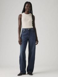Levi's Dżinsy - Baggy fit - w kolorze granatowym rozmiar: W28/L34. Niebieskie jeansy Levi's, l, z aplikacjami, klasyczne, z podwyższonym stanem. Za 228.95 zł.