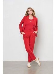&Co Woman Spodnie "Posie" w kolorze czerwonym rozmiar: 3XL. Czerwone spodnie materiałowe &Co Woman, bez wzorów, z materiału. Za 180.49 zł.